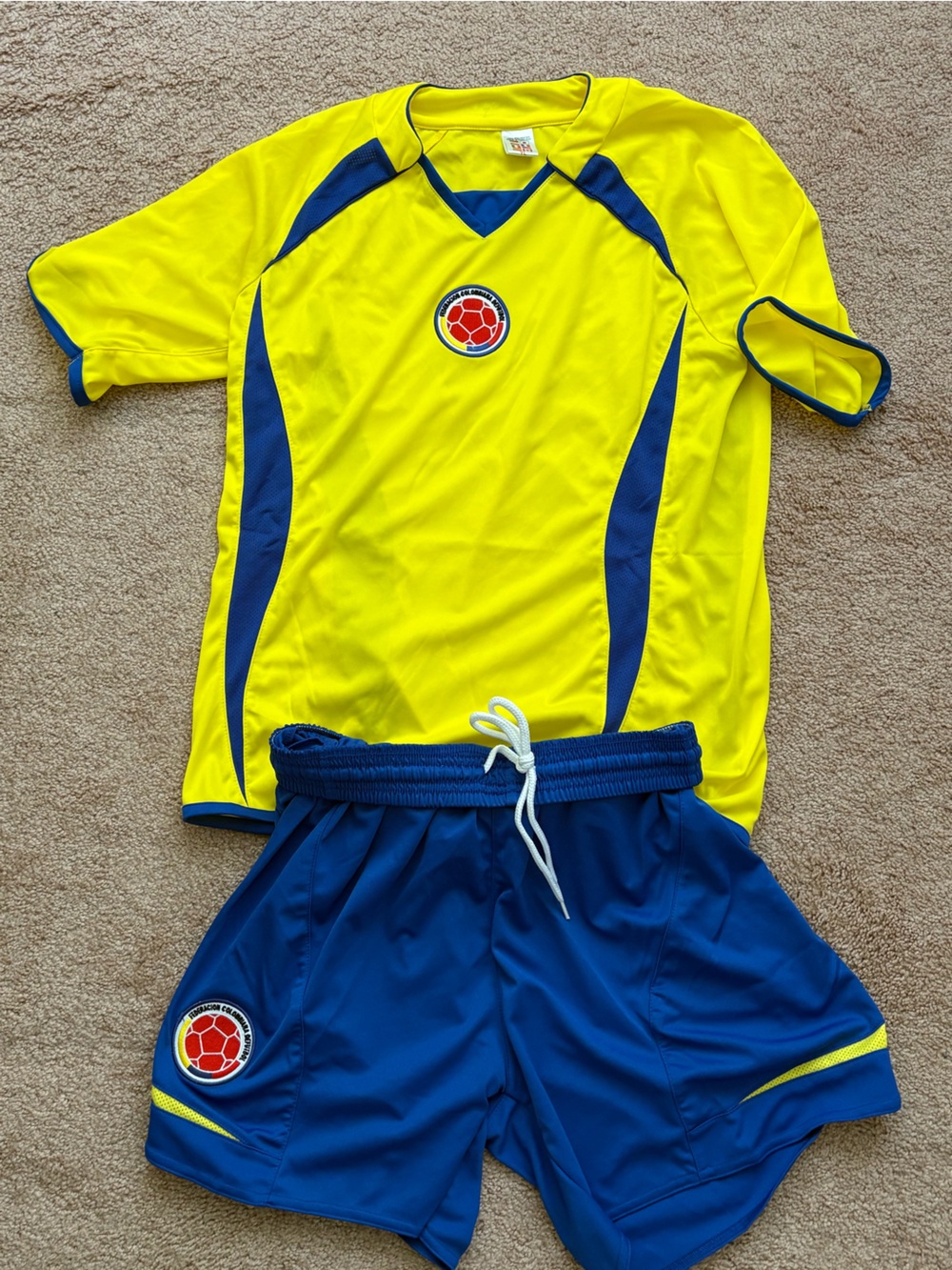 Colombia Soccer Jersey and shorts